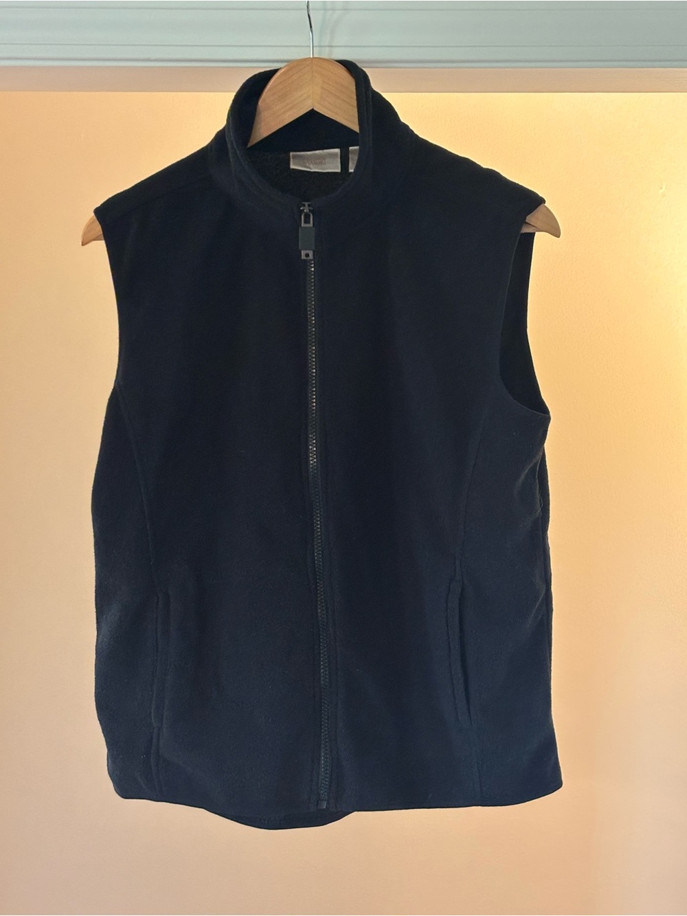 Classic Women's Black Fleece Zip-Front Vest